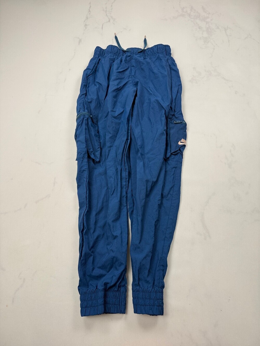 Nike Cargo Pants Blue 90s VTG Adjustable Drawstring - Girls XL